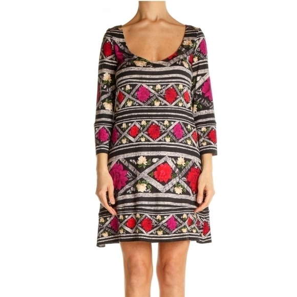 Diane Von Furstenberg Laetitia Rose Print 100% Silk Dress - Picture 1 of 10